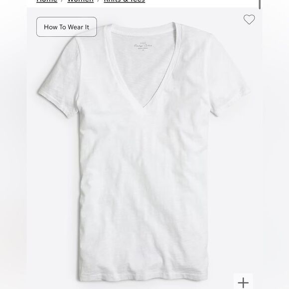 J.Crew Factory Vintage slub cotton V-neck tee - Picture 1 of 7